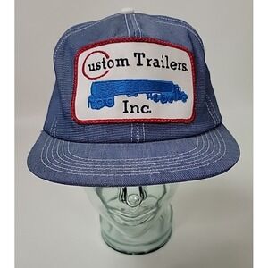 Vintage‎ Custom Trailers Inc. K-Products Denim Snapback Trucker Hat USA